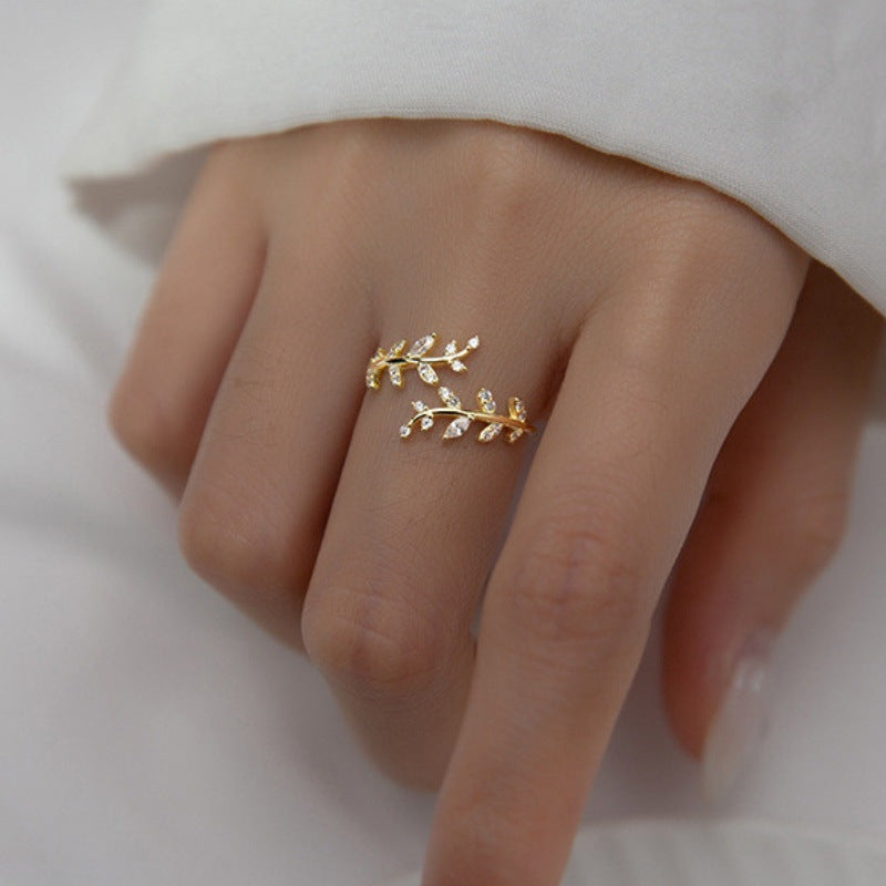 Elegant European Style Alloy Zircon Stone Ring for Women - Adjustable Fashion Jewelry