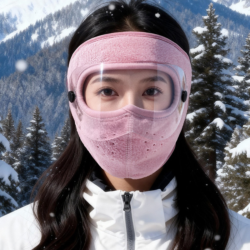 Cycling windproof mask thickened outdoor cycling windproof and dustproof goggles earmuffs polar fleece breathable face mask