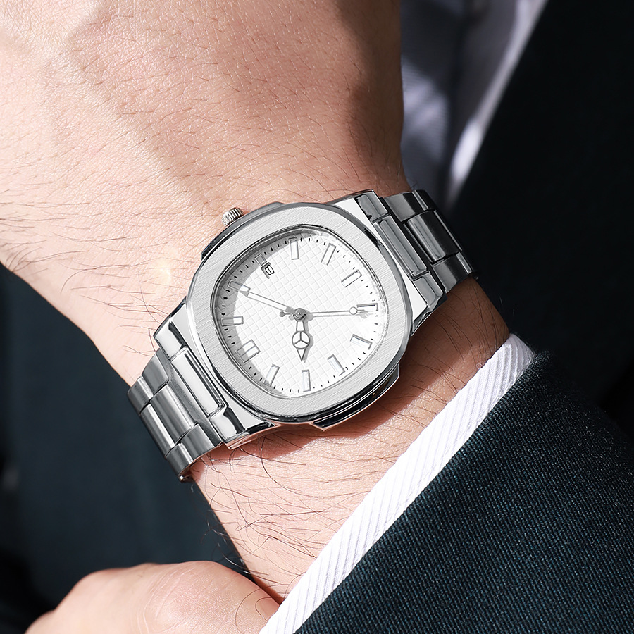 Steel Band Watch Men's Steel Band Quartz Watch 