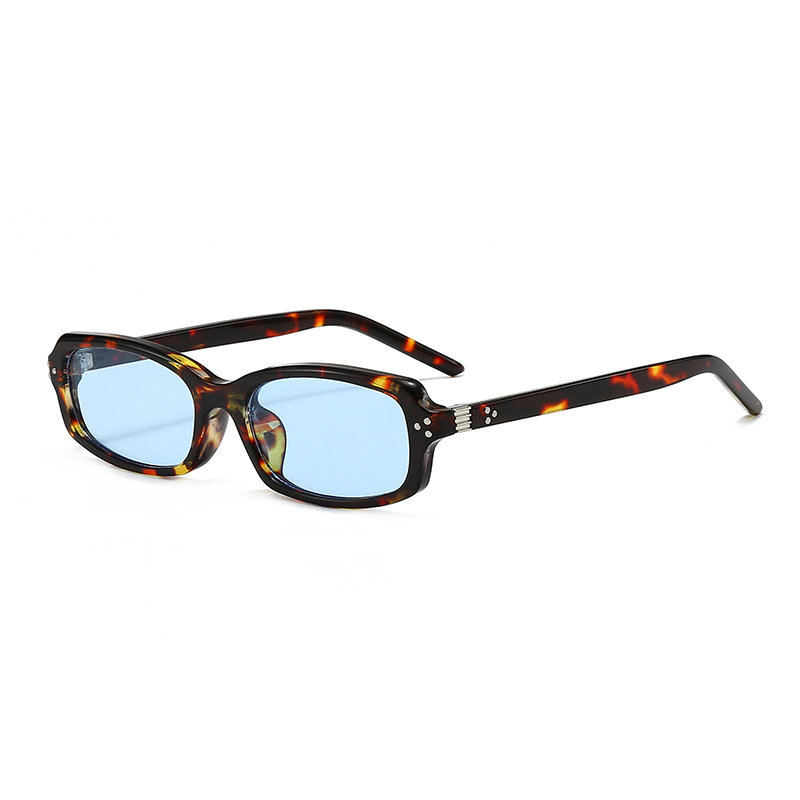 2025 cross-border new square small frame sunglasses European and American fashion rectangular simple rivets versatile casual sunglasses
