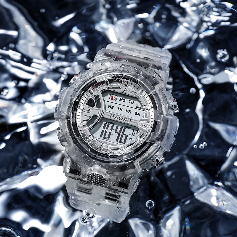 Factory wholesale watch female students Korean version of simple waterproof luminous electronic watch sports trend silicone middle school students