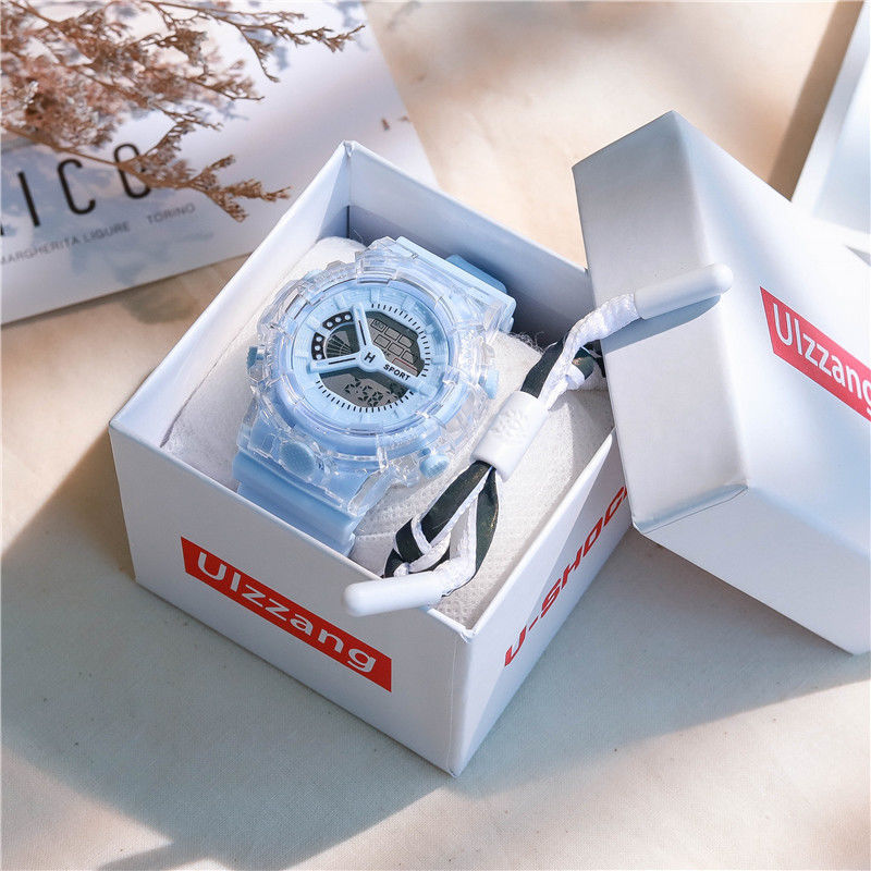 Whitening Haze Blue Watch for Men and Women Ins Style High-Looking Middle and High School Students Waterproof Sports Unicorn Digital Watch