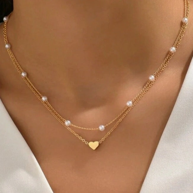Chic Vintage European Multi-Layered Alloy Pendant Necklace for Women